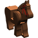 LEGO Roodachtig Bruin Paard met Rood Bridle en Zwart Mane Decoratie