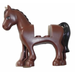 LEGO Rötlich-braun Pferd mit Weiß Vorderseite und Schwarz Mane und Brown Augen (93085)