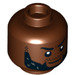 LEGO Reddish Brown M&#039;Baku Minifigure Head (Recessed Solid Stud) (1793 / 3626)