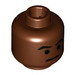 LEGO Reddish Brown Mace Windu Head (Safety Stud) (3626 / 57492)