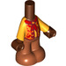 LEGO Reddish Brown Micro Body with Trousers with Red / Orange Shirt (83612 / 107796)