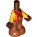 LEGO Reddish Brown Micro Body with Trousers with Red / Orange Shirt (83612)