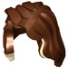 LEGO Roodachtig Bruin Midden lengte Haar met zijscheiding met Tan Highlights (85974 / 98039)