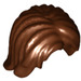 LEGO Roodachtig Bruin Midden lengte Tousled Haar met midden scheiding (88283)