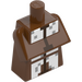 LEGO Reddish Brown Minecraft Torso with Shepherd Villager Outfit with White and Gray (25767)