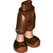 LEGO Roodachtig bruin Minidoll Heup met Cropped Broek met Dark Bruin Shoes met Bruin Laces (dik scharnier) (18353)