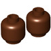 LEGO Roodachtig bruin Minifigure Hoofd (Verzonken Solid Stud) (3626)