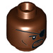LEGO Reddish Brown Nick Fury Minifigure Head (Recessed Solid Stud) (3626 / 50781)