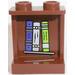 LEGO Reddish Brown Panel 1 x 2 x 2 with Books (Inside) Sticker with Side Supports, Hollow Studs (6268)