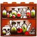 LEGO Reddish Brown Panel 1 x 4 x 3 with Vials and Potions and Skeleton Head Pattern without Side Supports, Hollow Studs (40461 / 50445)