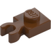 LEGO Reddish Brown Plate 1 x 1 with Vertical Clip (Thick Open &#039;O&#039; Clip) (44860 / 60897)