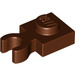 LEGO Reddish Brown Plate 1 x 1 with Vertical Clip (Thick Open &#039;O&#039; Clip) (44860 / 60897)