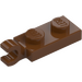 LEGO Rødbrun Plate 1 x 2 med Horisontal klips på Ende (42923 / 63868)