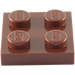 LEGO Roodachtig bruin Plaat 2 x 2 (3022 / 94148)