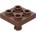 LEGO Reddish Brown Plate 2 x 2 with Bottom Pin (Small Holes in Plate) (2476)