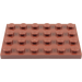 LEGO Rötlich-braun Platte 4 x 6 (3032)