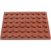 LEGO Roodachtig Bruin Plaat 6 x 8 (3036)