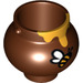 LEGO Roodachtig bruin Pot / Cauldron met Handvat Holders met Honey en Bee (13556 / 98374)