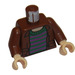 LEGO Rötliches Braun Ron Weasley mit Braun Hemd und Striped Pullover Torso (973 / 73403)