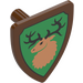 LEGO Roodachtig bruin Schild - Driehoekig met Deer Decoratie (3846 / 69360)