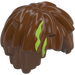 LEGO Reddish Brown Short Hair with Layered Mop Top with Lime Streaks (2003 / 103025)