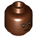 LEGO Reddish Brown Shuri with Orange Jacket Minifigure Head (Recessed Solid Stud) (3626 / 38810)