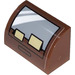 LEGO Reddish Brown Slope 1 x 2 Curved with Glass Cabinet Sticker (37352)