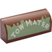 LEGO Reddish Brown Slope 1 x 4 Curved with &quot;TOW MATER&quot; (Left) Sticker (6191)