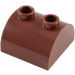 LEGO Brun rougeâtre Pente 2 x 2 Incurvé avec 2 Goujons sur Haut (30165)