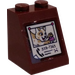 LEGO Roodachtig Bruin Helling 2 x 2 x 2 (65°) met Lost Kat 528-7365 Poster Sticker met buis aan de onderzijde (3678)