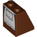 LEGO Reddish Brown Slope 2 x 2 x 2 (65°) with White Apron with Bottom Tube (3678 / 62765)