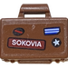 LEGO Rötlich-braun Klein Koffer mit SOKOVIA Aufkleber (4449)