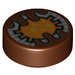 LEGO Reddish Brown Tile 1 x 1 Round with Orange and White Gatekeeper Droid Electronic Eye (1670 / 35380)