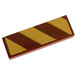 LEGO Reddish Brown Tile 1 x 3 with Gold and Brown Danger Stripes (Right) Sticker (63864)