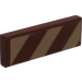 LEGO Rötlich-braun Fliese 1 x 3 mit Gold Diagonal Streifen (Links) Aufkleber (63864)