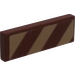 LEGO Reddish Brown Tile 1 x 3 with Gold Diagonal Stripes (Left) Sticker (63864)