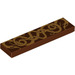 LEGO Reddish Brown Tile 1 x 4 with entwined snakes  (2431 / 57294)