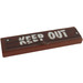 LEGO Brun rougeâtre Tuile 1 x 4 avec &#039;KEEP OUT&#039; sur wooden nailed sign Autocollant (2431)