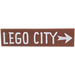 LEGO Reddish Brown Tile 1 x 4 with &#039;LEGO CITY&#039; and Arrow (38680)