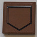 LEGO Reddish Brown Tile 2 x 2 with brown hatch or shield Sticker with Groove (3068)
