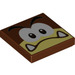 LEGO Reddish Brown Tile 2 x 2 with Galoomba Face with Groove (3068 / 79558)