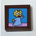 LEGO Reddish Brown Tile 2 x 2 with picture of Maggie Sticker with Groove (3068)