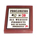 LEGO Reddish Brown Tile 2 x 2 with Proclamation No. 30 Sticker with Groove (3068)