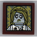 LEGO Reddish Brown Tile 2 x 2 with Zombie Bride Portrait Sticker with Groove (3068)