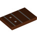 LEGO Reddish Brown Tile 2 x 3 with Guitar Fretboard (Frets 10-13) (26603 / 80156)