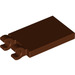LEGO Reddish Brown Tile 2 x 3 with Horizontal Clips (Thick Open &#039;O&#039; Clips) (30350 / 65886)