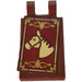 LEGO Reddish Brown Tile 2 x 3 with Horizontal Clips with Horse Head and Gold Border Sticker (&#039;U&#039; Clips) (30350)