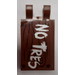 LEGO Reddish Brown Tile 2 x 3 with Horizontal Clips with &quot;No Tres&quot; on Wood Effect Background Sticker (&#039;U&#039; Clips) (30350)