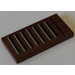 LEGO Reddish Brown Tile 2 x 4 with black and silver grille Sticker (87079)