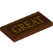 LEGO Reddish Brown Tile 2 x 4 with &quot;Great&quot; (87079 / 90844)